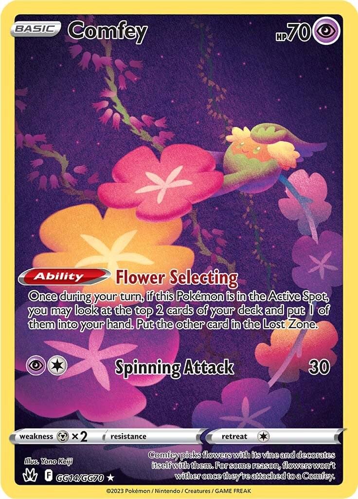 Crown Zenith Comfey Pokémon card